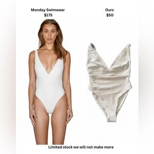 Swim wear one piece-white